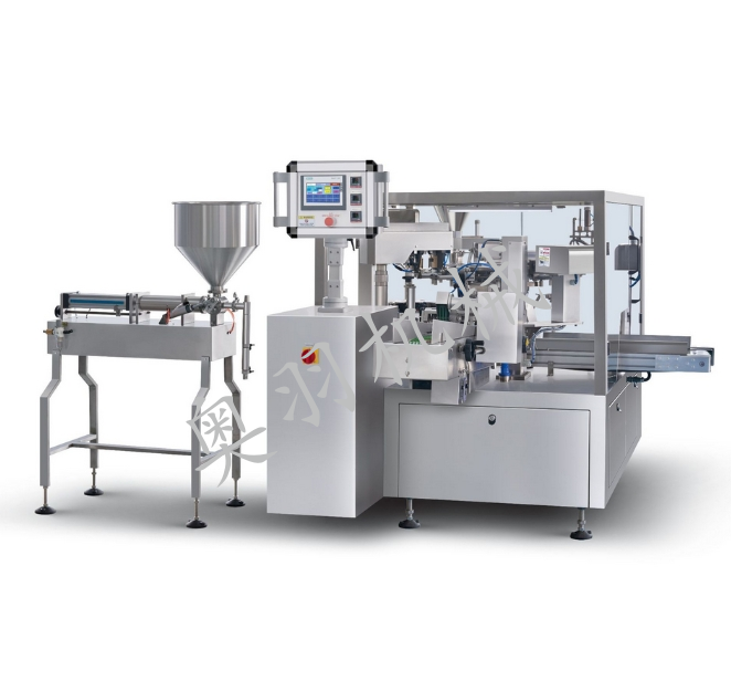 河北石家莊轉(zhuǎn)盤給袋式醬料自動(dòng)包裝機(jī)